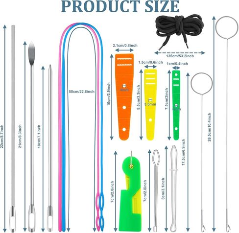 Drawstring Threader Tool Set, Flexible Drawstring Threader, Stainless Steel Sewing Loop Turner Hooks with Latch, Easy Rope Threader Clips for Jackets Coats Pants Hoodies Sweaters (8 Pack) in Saudi Arabia