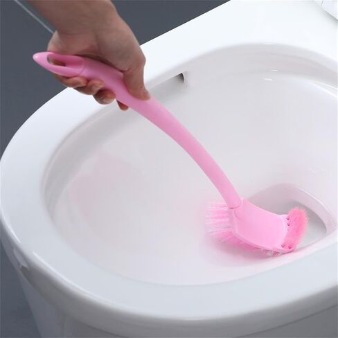 Simple Toilet Brush Double Sided Clean Brush with Long Holder 6 Colors for Choice,1piece/Pack (Light Blue) in Saudi Arabia