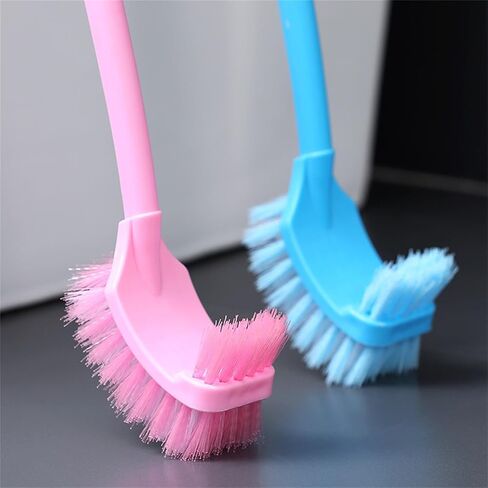 Simple Toilet Brush Double Sided Clean Brush with Long Holder 6 Colors for Choice,1piece/Pack (Light Blue) in Saudi Arabia
