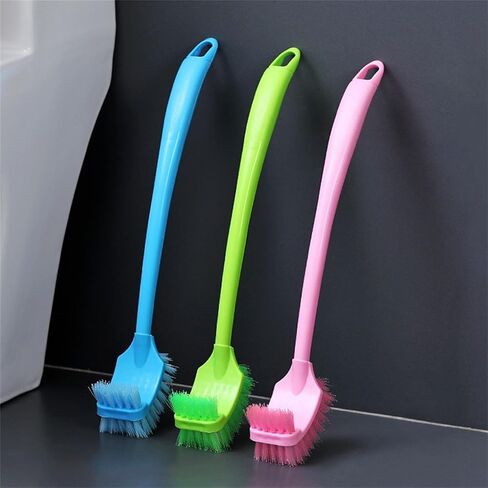 Simple Toilet Brush Double Sided Clean Brush with Long Holder 6 Colors for Choice,1piece/Pack (Light Blue) in Saudi Arabia