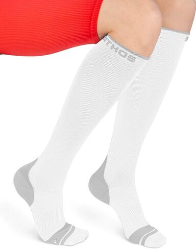 Sparthos Circulation Socks (20-30 mmHg) - Knee High Sock for Compression, Running, Travel Support, Pregnancy, Nurses - Dr Sock Soothers Ankle Brace for Plantar Fasciitis - Mens and Womens (Gray-LXL) in Saudi Arabia