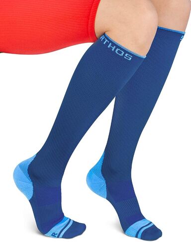 Sparthos Circulation Socks (20-30 mmHg) - Knee High Sock for Compression, Running, Travel Support, Pregnancy, Nurses - Dr Sock Soothers Ankle Brace for Plantar Fasciitis - Mens and Womens (Gray-LXL) in Saudi Arabia