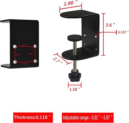 3 inch C-Clamp with Four Small Holes in the back, 2-Pack Adjustable Desk C Clamps for Range 0.39"~3.5", Versatile Clamp for Brake, Parts Assembly, Fastening, Welding, Woodwork, Metal Work in Saudi Arabia