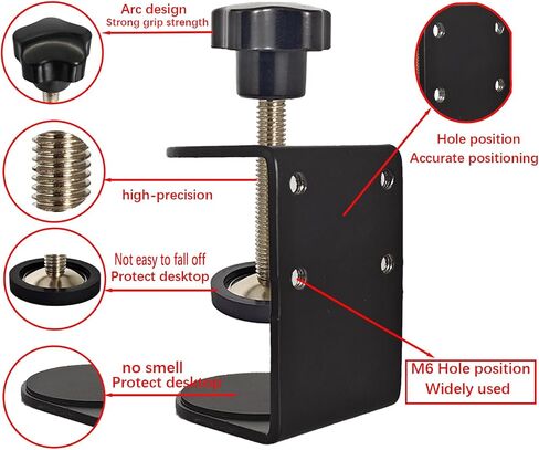 3 inch C-Clamp with Four Small Holes in the back, 2-Pack Adjustable Desk C Clamps for Range 0.39"~3.5", Versatile Clamp for Brake, Parts Assembly, Fastening, Welding, Woodwork, Metal Work in Saudi Arabia