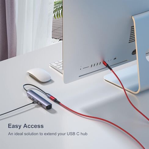 كبل تمديد USB C ، 3 قدمًا من الذكور USB C إلى Extender USB 3.2 100W شحن سريع 10 جيجابت في الثانية نقل البيانات 4K متوافق مع iPhone 16 15 USB C HUB TB3 iPad MacBook Dell-2Pack ، Black in Kuwait