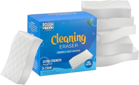 Kitchen Magic Cleaning Eraser Sponge Foam Pads, Non-Scratch Scrub Sponge for All Surfaces, Kitchen-Bathroom-Furniture-Leather-Car, Add Water to Erase All Dirt, Melamine - Universal Cleaner, 6 Count in Saudi Arabia