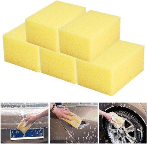 KIMISS Car Sponge Pad, Shape Handheld Nonslip Sponge Washing Cleaner Tool for Car Auto Motorcycle(1pc) in Saudi Arabia