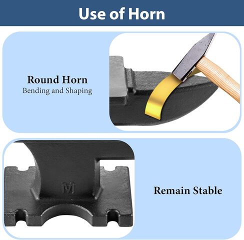 Cast Iron Anvil, 100lbs Single Horn Anvil, Anvils for Blacksmithing with Large Counterop, High Hardness Rugged Round Horn for Bending & Shaping Suit Forging for Blacksmith Tools-Black in Saudi Arabia