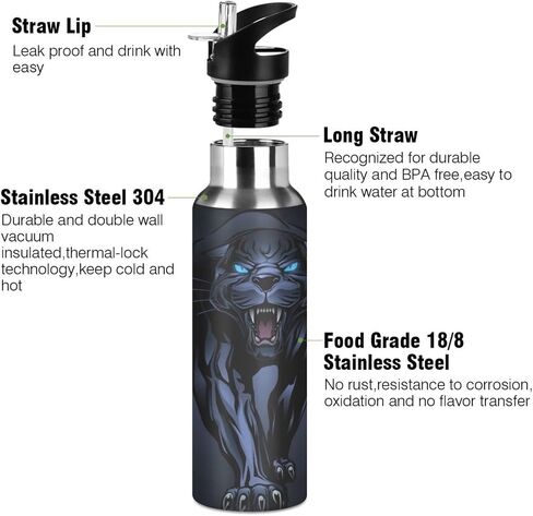 senya 20 Oz Water Bottle with Straw White Horse Stainless Steel Water Bottle for Traveling Sports Leakproof Insulated Water Bottle in Saudi Arabia