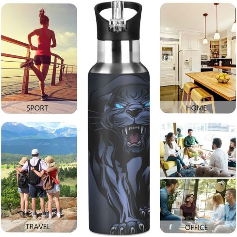 senya 20 Oz Water Bottle with Straw White Horse Stainless Steel Water Bottle for Traveling Sports Leakproof Insulated Water Bottle in Saudi Arabia