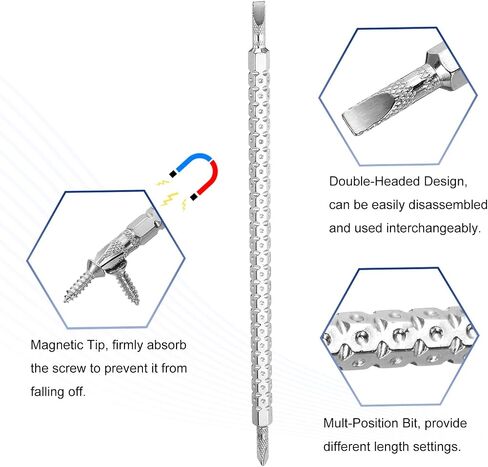 HARFINGTON Magnetic Double Ended Screwdriver Bit PH2/SL6 6x85mm 1/4" Hex Shank CR-V Steel Two Sided Interchangeable Phillips Cross Slotted Flat Screw Driver Bit in Saudi Arabia