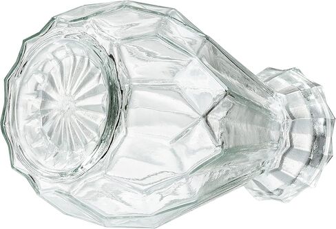 MyGift Small Glass Bud Vase, 5 Inch Decorative Flower Vases, Mini Vintage Style Centerpiece Vases with Diamond Faceted Design, Set of 2 in Saudi Arabia