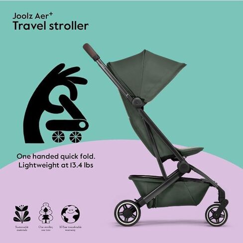 Joolz AER+ Lightweight Baby Stroller, Ultra Compact & Portable One-Hand Fold Design - Ergonomic Recline Seat - Infant & Toddler (up to 50 lb) - Airplane Friendly Stroller - XXL Sun Hood -Sandy Taupe in Saudi Arabia