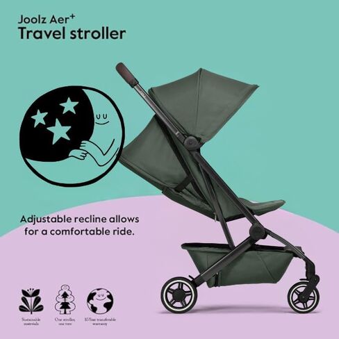 Joolz AER+ Lightweight Baby Stroller, Ultra Compact & Portable One-Hand Fold Design - Ergonomic Recline Seat - Infant & Toddler (up to 50 lb) - Airplane Friendly Stroller - XXL Sun Hood -Sandy Taupe in Saudi Arabia