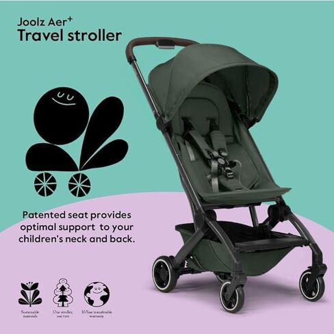 Joolz AER+ Lightweight Baby Stroller, Ultra Compact & Portable One-Hand Fold Design - Ergonomic Recline Seat - Infant & Toddler (up to 50 lb) - Airplane Friendly Stroller - XXL Sun Hood -Sandy Taupe in Saudi Arabia