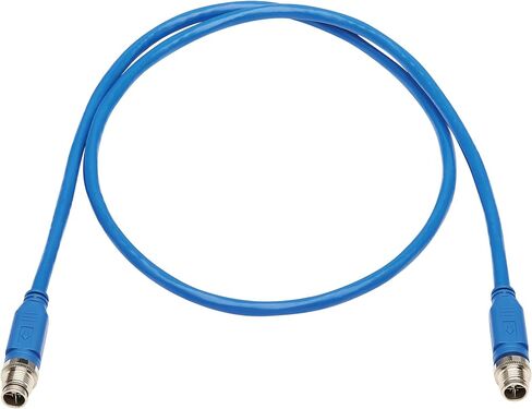 Tripp Lite M12 X-Code to RJ45 CAT6 Ethernet Cable (M / M) ، 1 GBPS ، UTP ، UL CMR-LP معتمد لـ 60W POE ، تصنيف IP68 الثقيل ، 32.8 قدم / 10 أمتار ، ضمان مصنع العمر (NM12-602 -10M-BL) in Saudi Arabia