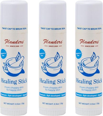 Flanders Healing Balm Stick - Safe for All Ages, Irritated Skin & Lips, Nipple Balm, Drool Rash, Raw Cuticles, Windburned Cheeks, Nostrils, Unscented (0.5oz) in Saudi Arabia