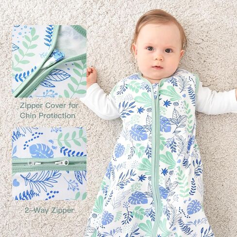 Baby Sleep Sack 6-12 months, 100% Cotton Sleep Sack for Newborn, Wearable Blanket Baby, 0.5 Tog Lightweight Double Zipper Sleeping Bag Butterfly 1 Pack in Saudi Arabia
