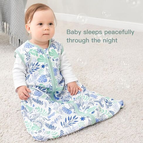 Baby Sleep Sack 6-12 months, 100% Cotton Sleep Sack for Newborn, Wearable Blanket Baby, 0.5 Tog Lightweight Double Zipper Sleeping Bag Butterfly 1 Pack in Saudi Arabia