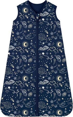 Baby Sleep Sack 6-12 months, 100% Cotton Sleep Sack for Newborn, Wearable Blanket Baby, 0.5 Tog Lightweight Double Zipper Sleeping Bag Butterfly 1 Pack in Saudi Arabia