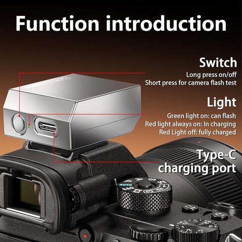 New Aluminum F1s Mini Camera Flash for Ricoh GR3/GR3X/Fuji/Sony/Nikon/Canon/Olympus/Digital Film Cameras,Portable Hot Shoe Speedlite for DSLR Camera(Silver) in Saudi Arabia