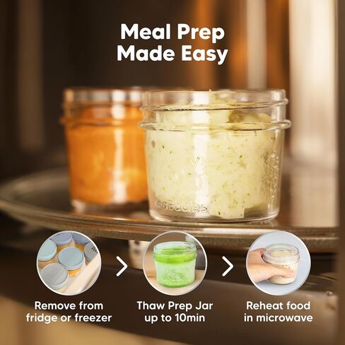 KeaBabies 4pk 8oz & 4pk 4oz Glass Baby Food Containers - Leak-Proof, Microwavable Small Baby Glass Jars with Lids,Baby Food Storage Containers,Baby Snack Containers,BPA-Free Baby Food Jars(Musk Dusk) in Saudi Arabia