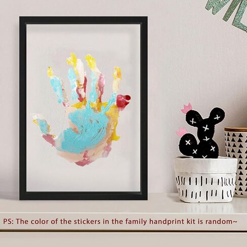 XQC Family Handprint Kit - DIY Craft Keepsake Frame with Clear Acrylic Boards & Non-Toxic Paints, Unique Gift for New Families & Pets (White) in Saudi Arabia