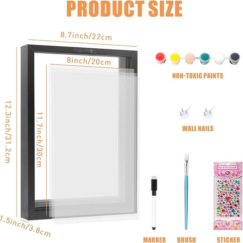XQC Family Handprint Kit - DIY Craft Keepsake Frame with Clear Acrylic Boards & Non-Toxic Paints, Unique Gift for New Families & Pets (White) in Saudi Arabia