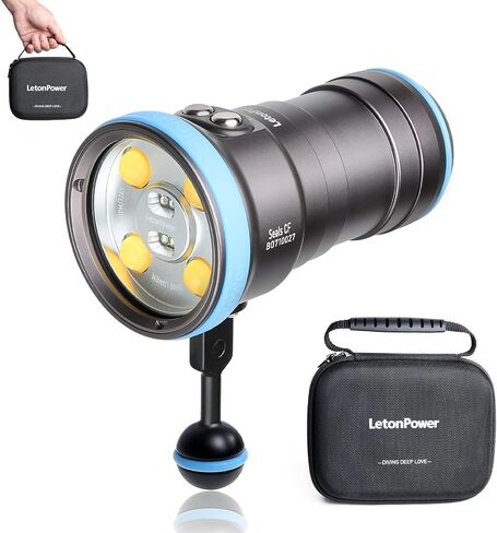 Seal CF 6000 Lumen Dive Light for Underwater Photography, 100m Underwater Video Light 96 CRI with 120 Degree Wide Beam Angle Scuba Flashlight for Professional Dive Photography Fill Light in Kuwait