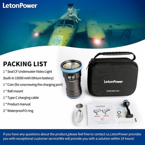 Seal CF 6000 Lumen Dive Light for Underwater Photography, 100m Underwater Video Light 96 CRI with 120 Degree Wide Beam Angle Scuba Flashlight for Professional Dive Photography Fill Light in Kuwait