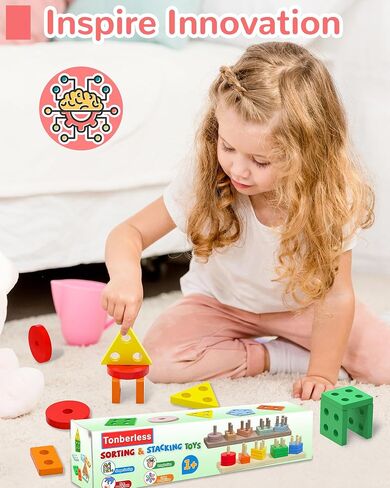 ألعاب Montessori لـ 1 2 2 من الفتاة البالغة من العمر 3 سنوات ، ألعاب للأعمار 2-4 0-2 أطفال أطفال أطفال ، 1-3 عامًا هدايا عيد ميلاد ، ألغاز تعليمية خشبية ، ألعاب Sorter للأطفال الصغار 1-3 in Kuwait