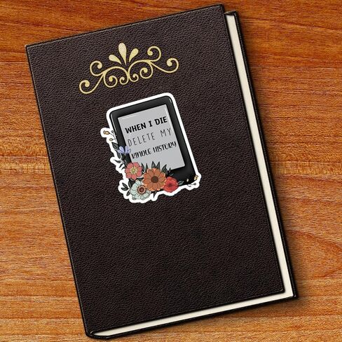 When I Die Delete My Kindle History Sticker, Kindle Sticker, Book Sticker, Bookish Merch, Bookish Stickers,Book Stickers for Kindle,Laptop Computer Phone Water Bottle Stickers Book Lover Gift 2 in… in Saudi Arabia