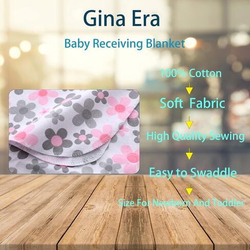 Gina Era Cotton Flannel Receiving Blankets Baby 8 Pcs, Baby Swaddle Blankets, Baby Flannel Blanket 30 X 30 Inch for Boy Girl (Style-10) in Saudi Arabia