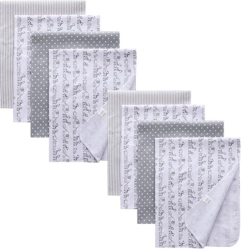 Gina Era 8 Pcs Baby Swaddle Blankets, Cotton Flannel Receiving Blankets, 30x30 Inch, Boy Girl (Style-10) in Saudi Arabia