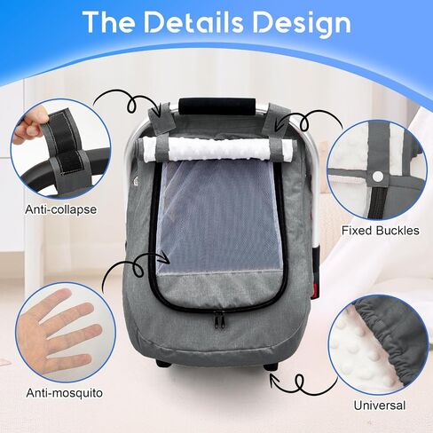 Waterproof Car Seat Cover Baby, 3D Mink Dot Infant Car Seat Cover with 2 Breathable Vents, Universal Carseat Canopy for Girls Boys, Baby Carrier Cover for All Seasons, Protect from Sunlight Rain in Saudi Arabia