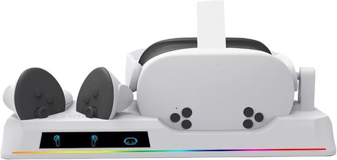 Huayuwa Charging Dock Station متوافقة مع Quest 3S ، سماعات الرأس VR وقاعدة الشاحن السريع مع Conductor مع مؤشر الشحن من أجل Quest3S Accessories (Type2) in Saudi Arabia