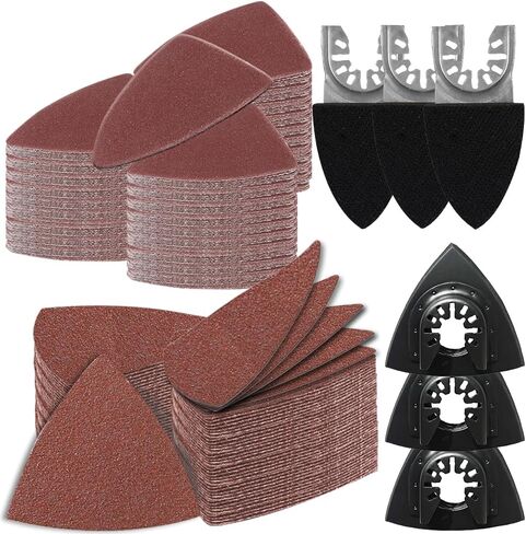 Aoozy 266 Multi Tool Sandpaper Kit for attaching Most Oscillating Tool Sanding Pads, Compatible With Most Bosch/Dewlta/Fein Brands, Multiple Grits Available, for Sanding Hardwoods,Metals,Wall Finishes in Saudi Arabia
