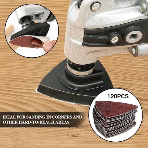 Aoozy 266 Multi Tool Sandpaper Kit for attaching Most Oscillating Tool Sanding Pads, Compatible With Most Bosch/Dewlta/Fein Brands, Multiple Grits Available, for Sanding Hardwoods,Metals,Wall Finishes in Saudi Arabia