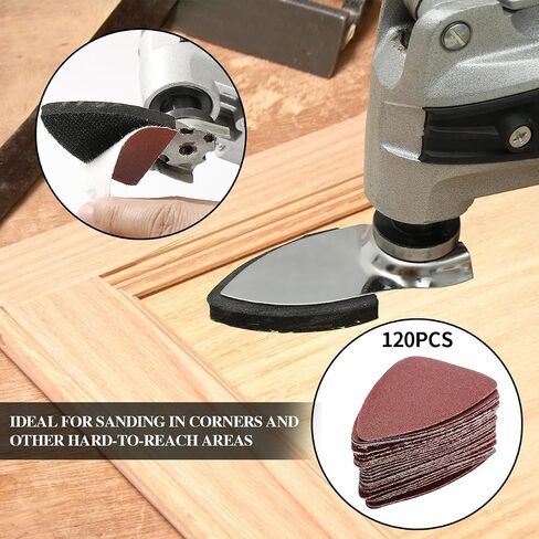 Aoozy 266 Multi Tool Sandpaper Kit for attaching Most Oscillating Tool Sanding Pads, Compatible With Most Bosch/Dewlta/Fein Brands, Multiple Grits Available, for Sanding Hardwoods,Metals,Wall Finishes in Saudi Arabia