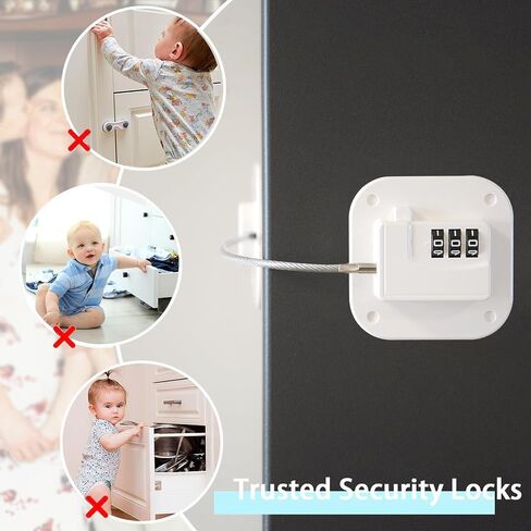 Fridge Lock Refrigerator Freezer Childproof Locks for Cabinets and Drawers Easy Install No Keys Needed Combo Lock Multifunctional Child Safety Cabinet Locks in Saudi Arabia
