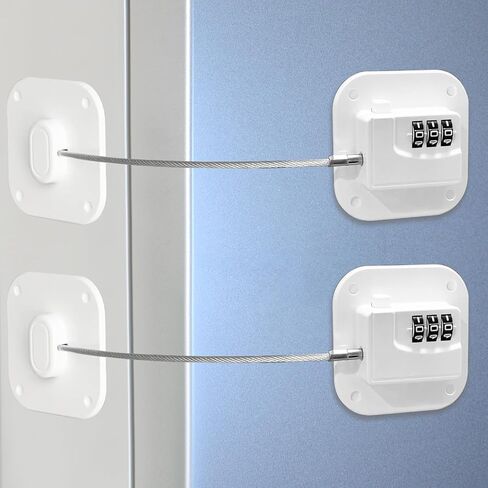Fridge Lock Refrigerator Freezer Childproof Locks for Cabinets and Drawers Easy Install No Keys Needed Combo Lock Multifunctional Child Safety Cabinet Locks in Saudi Arabia