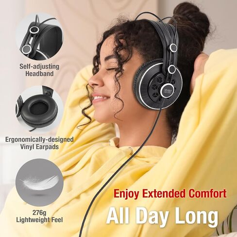 Superlux HD681 Air Professional Monitoring Semi-Open Back Headphones with AIR Cushion Earpads, Wired Over-Ear with High-Resolution Sound, 3.5 & 6.3mm Adapters for Casual Listening Recording DJ Gaming in Kuwait