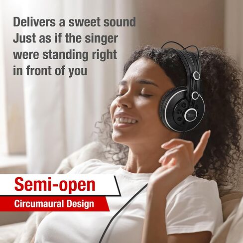 Superlux HD681 Air Professional Monitoring Semi-Open Back Headphones with AIR Cushion Earpads, Wired Over-Ear with High-Resolution Sound, 3.5 & 6.3mm Adapters for Casual Listening Recording DJ Gaming in Kuwait