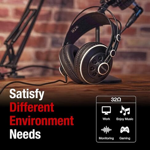 Superlux HD681 Air Professional Monitoring Semi-Open Back Headphones with AIR Cushion Earpads, Wired Over-Ear with High-Resolution Sound, 3.5 & 6.3mm Adapters for Casual Listening Recording DJ Gaming in Kuwait