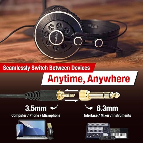 Superlux HD681 Air Professional Monitoring Semi-Open Back Headphones with AIR Cushion Earpads, Wired Over-Ear with High-Resolution Sound, 3.5 & 6.3mm Adapters for Casual Listening Recording DJ Gaming in Kuwait