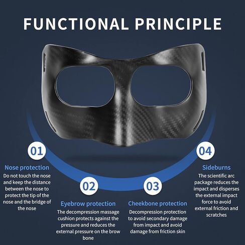 Qiancheng Nose Guard Face Shield for Broken Nose, Adjustable Carbon Fiber Face Guard with Padding, Protection from Impact Injuries to Nose and Face for Adult in Kuwait