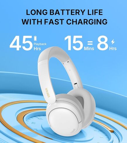Edifier W800BT SE Wireless Over -ear Bluetooth 5.4 سماعات الرأس - إلغاء ضوضاء مكالمة AI - وقت اللعب 45 ساعة - شحن سريع - AAC Codec - Dual Device- MODE GAME - ALLABLE - GRay in Kuwait