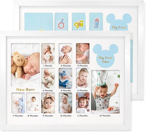 My First Year Picture Frame 12x16, Baby's First Twelve Months Photo Collage Milestone Board Keepsake, as New Mom Baby Newborn Gift in Saudi Arabia