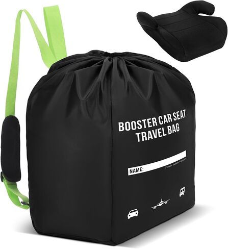 Booster Seat Travel Bag for Airplane Durable Backless Car Seat Bags Cover for 2 Booster Seats Waterproof Foldable Airport Check Backpack with Padded Shoulder Straps(Red,Solid Color Style) in Saudi Arabia