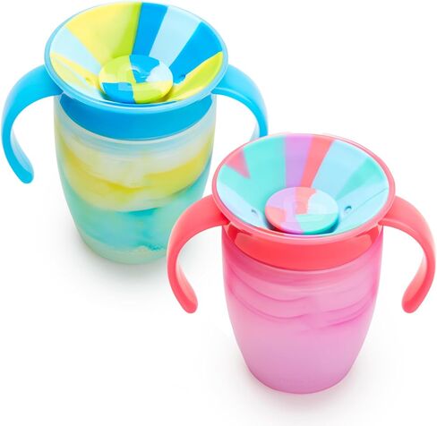 Munchkin® Miracle® 360 Trainer Sippy Cup with Handles, Spill Proof, 7 Ounce, Tropical Swirl, Blue/Multi in Saudi Arabia